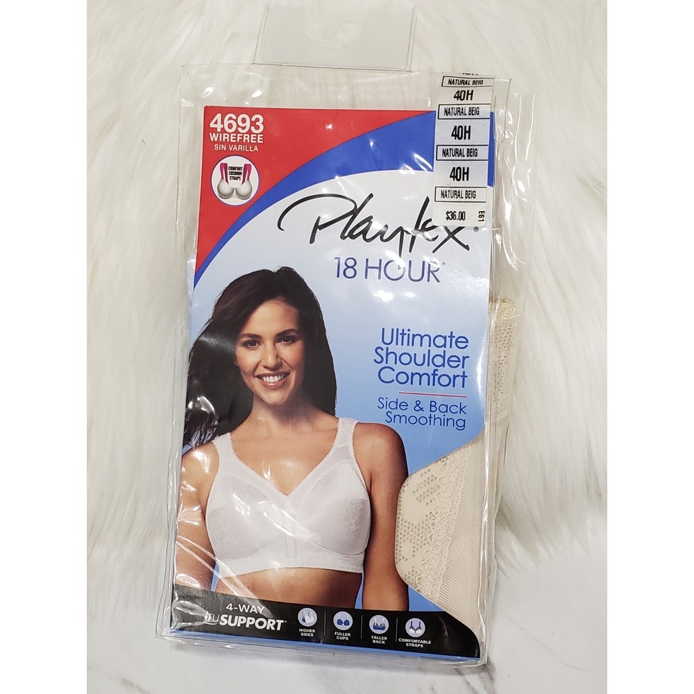 NEW SIZE 40H Playtex 18 Hour Original‎ Comfort Strap  Wirefree Bra Style 4693